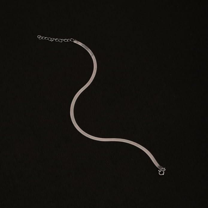 Anti-Tarnish Snake Anklet – Sterling Silver Chain - ShoCial
