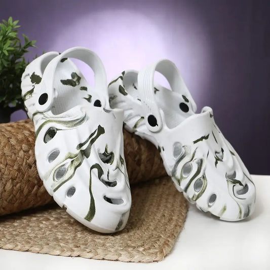 Men’s Stylish Lightweight Clogs – Green & White