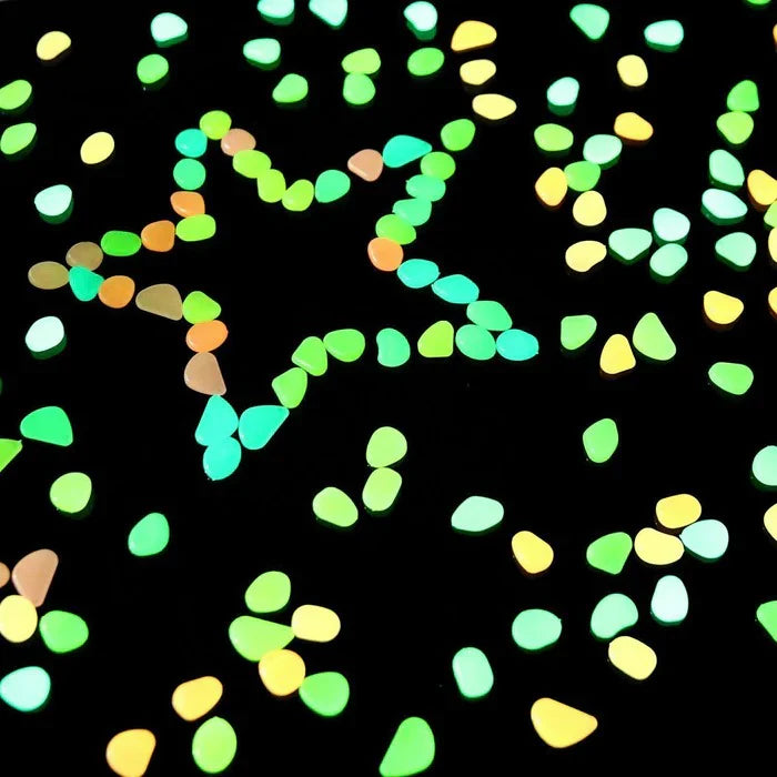 Glow in Dark Luminous Garden Decorative Stones – 100 Pcs