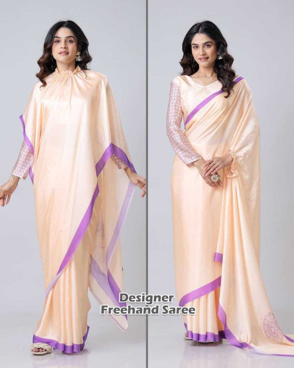 Premium Georgette Silk Printed Kaftan Saree with Unstitched Blouse