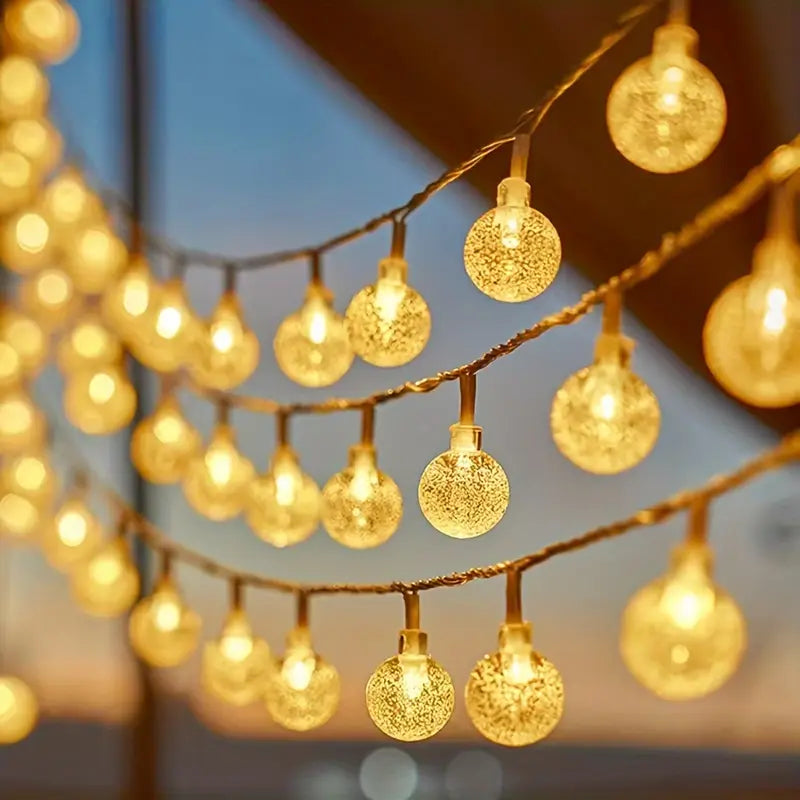 16 LED Crystal Balls String Light – 3.5m Warm Yellow - ShoCial