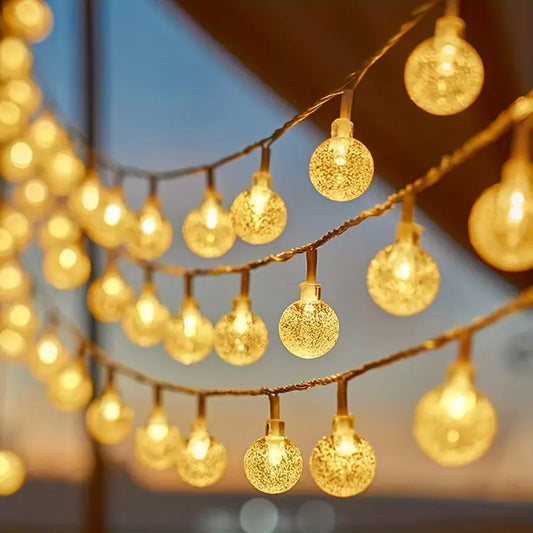 16 LED Crystal Balls String Light – 3.5m Warm Yellow - ShoCial