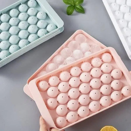 Plastic Round Ice Cube Tray – 33 Cavities (Reusable)