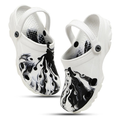 Stylish White & Black Clogs for Men | Comfortable Footwear