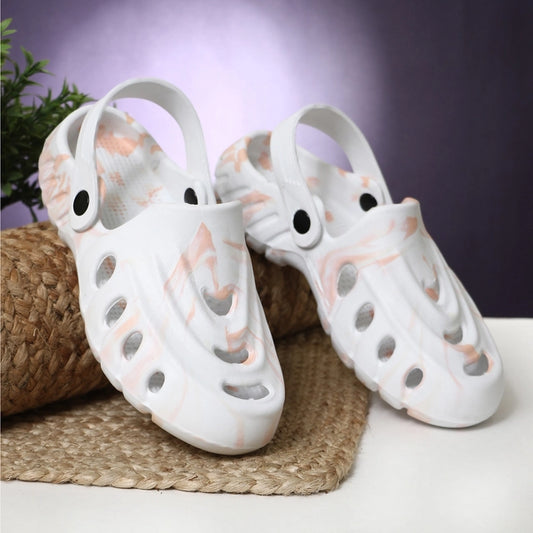 Men’s Super Soft Lightweight Clogs – Peach & White