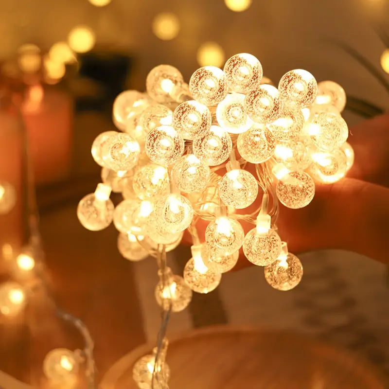 16 LED Crystal Balls String Light – 3.5m Warm Yellow - ShoCial