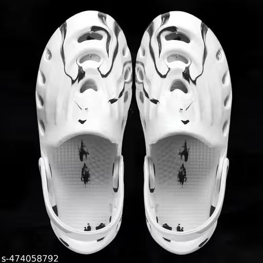 Men’s Stylish Lightweight Clogs – White & Black - ShoCial